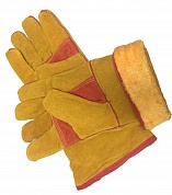 Перчатки утепленные комбинированные спилковые "Русский лев"